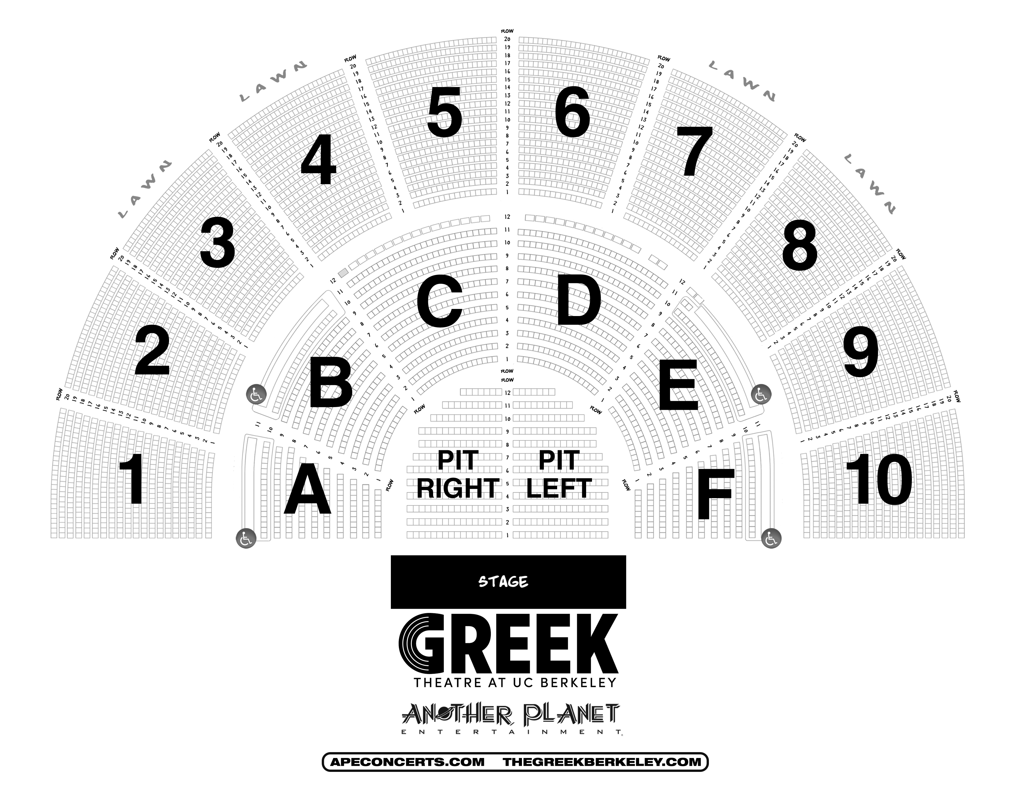 Greek Theater Seating Chart - Gallery Of Chart 2019